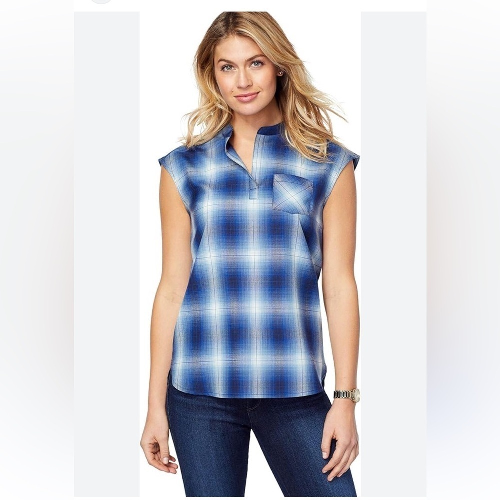 Pendleton Plaid Blue Wool Tunic Shirt Women's Size Small